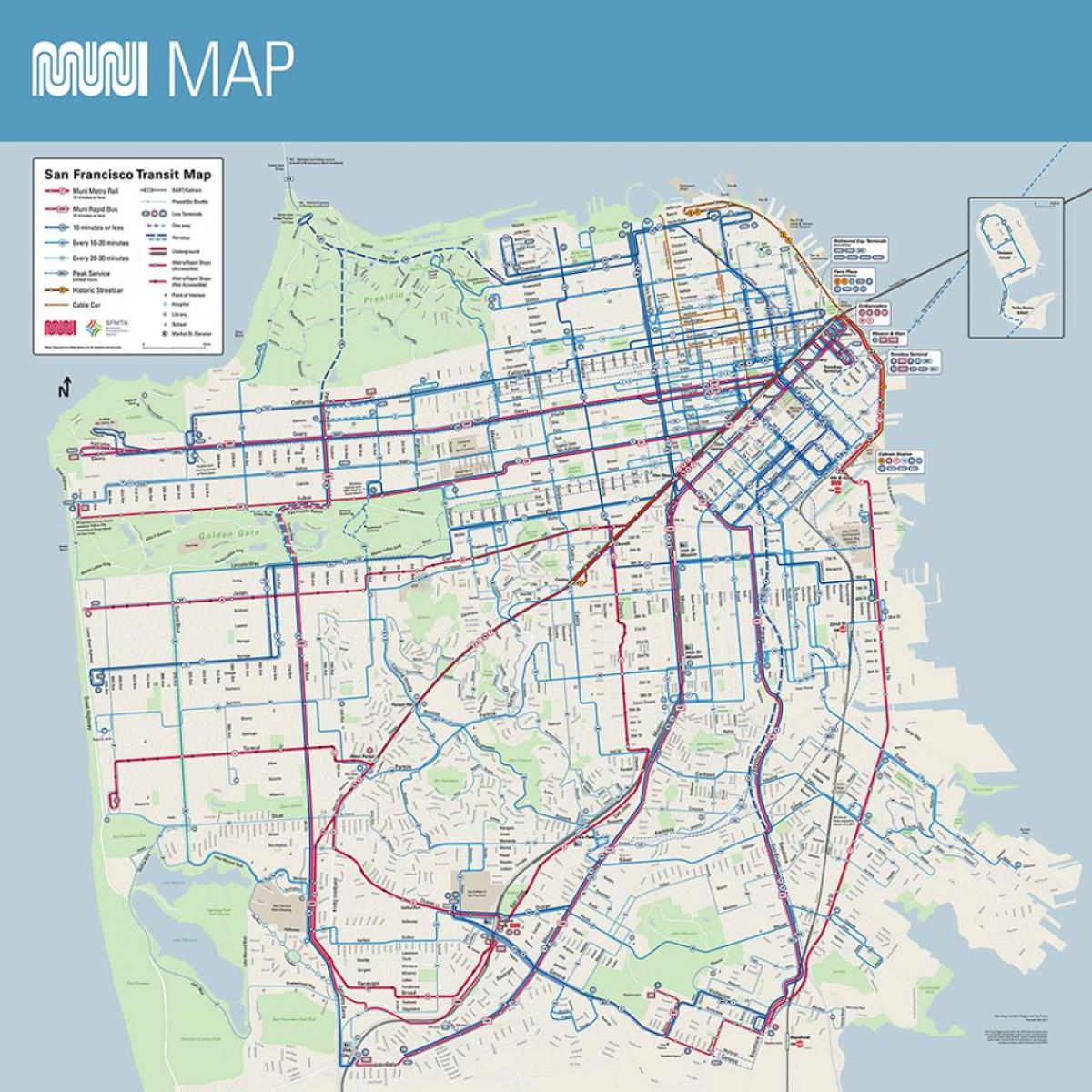 मुनि का नक्शा सैन फ्रांसिस्को सीए