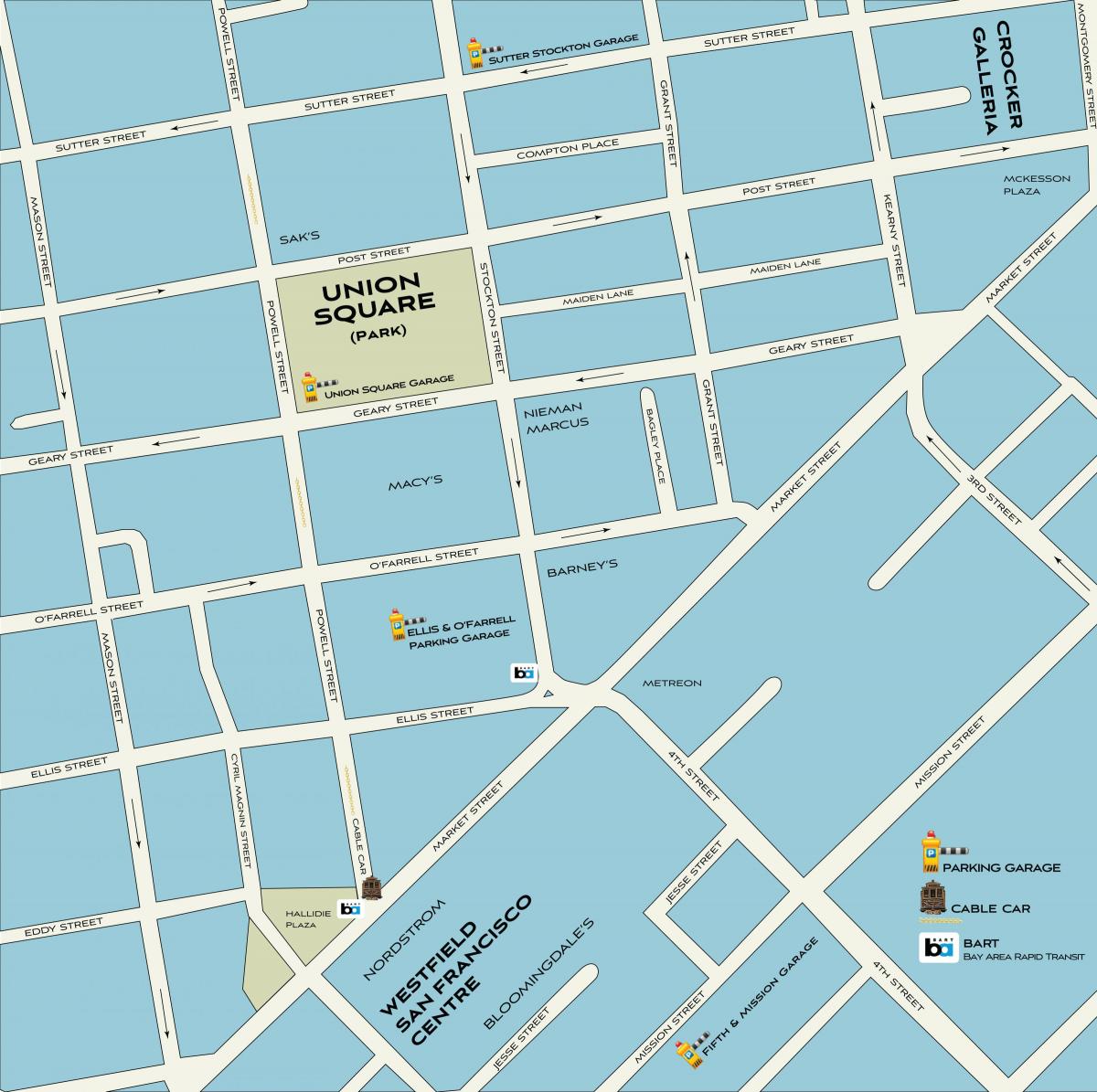 सैन फ्रांसिस्को खरीदारी का नक्शा