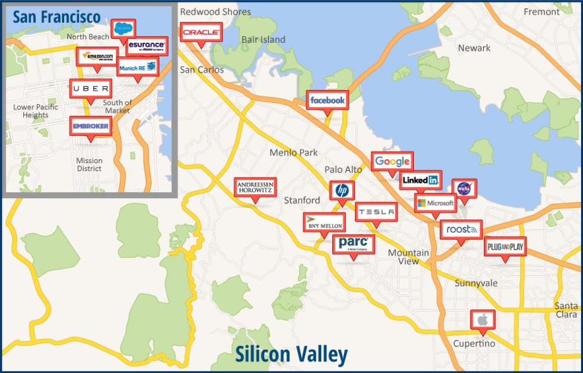 नक्शे के सिलिकॉन वैली के दौरे