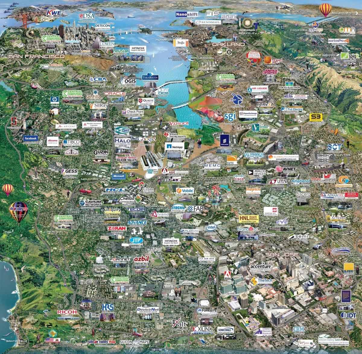 सिलिकॉन वैली उच्च तकनीक नक्शा