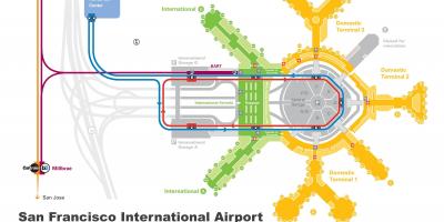 सैन फ्रांसिस्को हवाई अड्डे किराये की कार का नक्शा