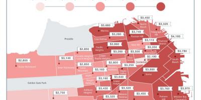खाड़ी क्षेत्र के किराये की कीमतों के नक्शे