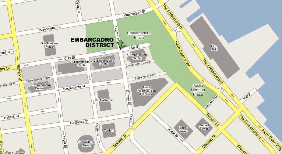 नक्शे के embarcadero सैन फ्रांसिस्को