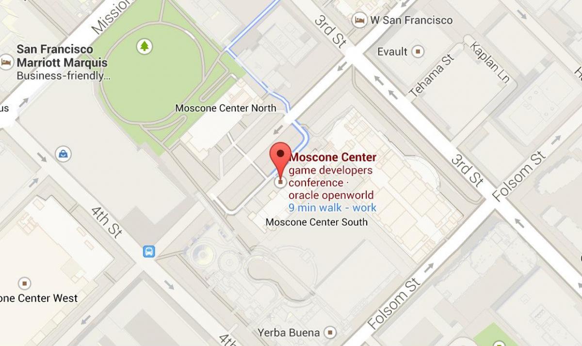 नक्शे के moscone केंद्र सैन फ्रांसिस्को