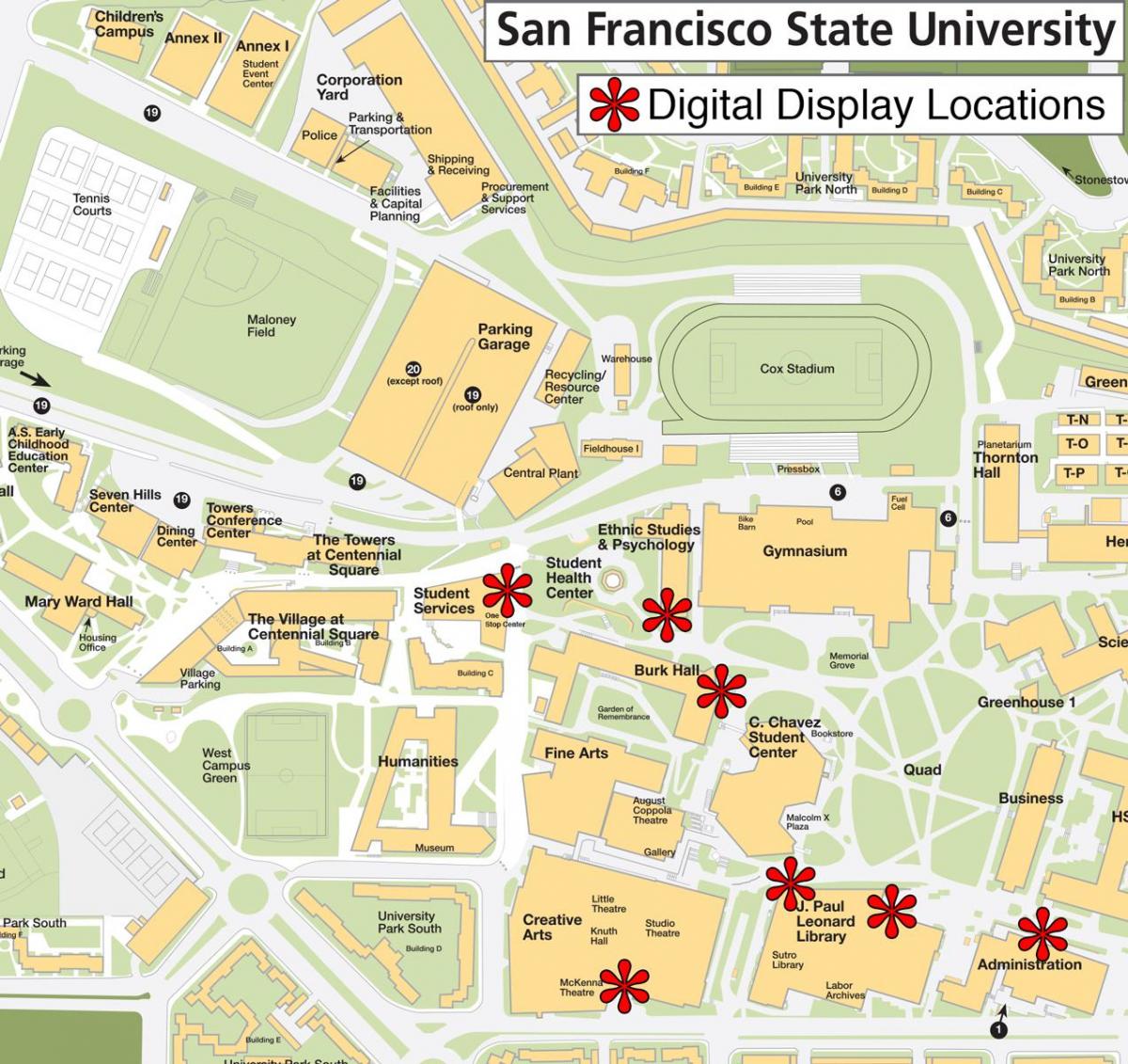 सैन फ्रांसिस्को स्टेट यूनिवर्सिटी के नक्शे