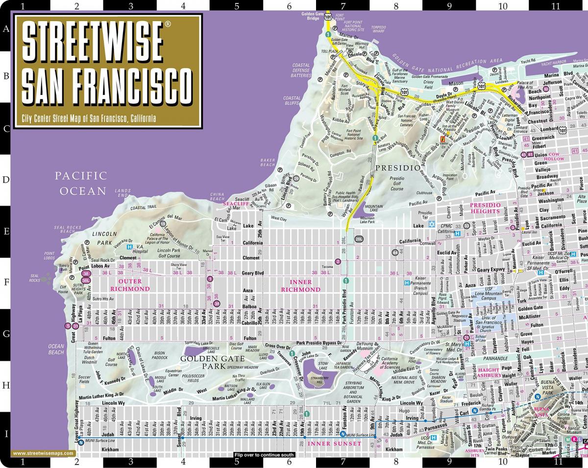 नक्शे के streetwise सैन फ्रांसिस्को