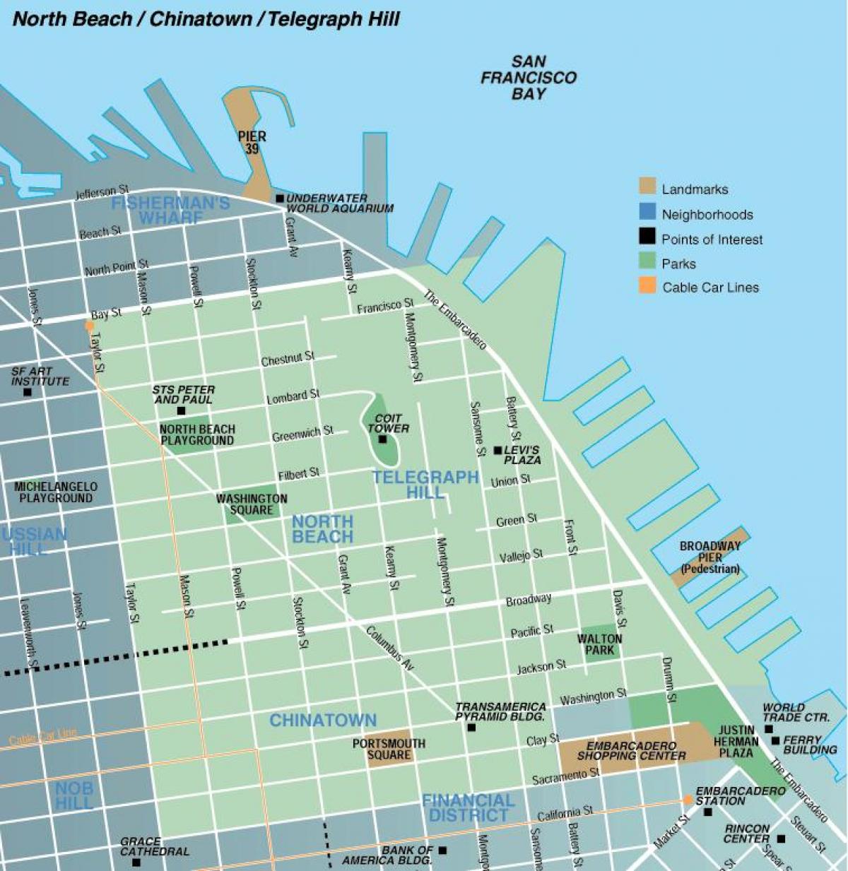के नक्शे north beach सैन फ्रांसिस्को