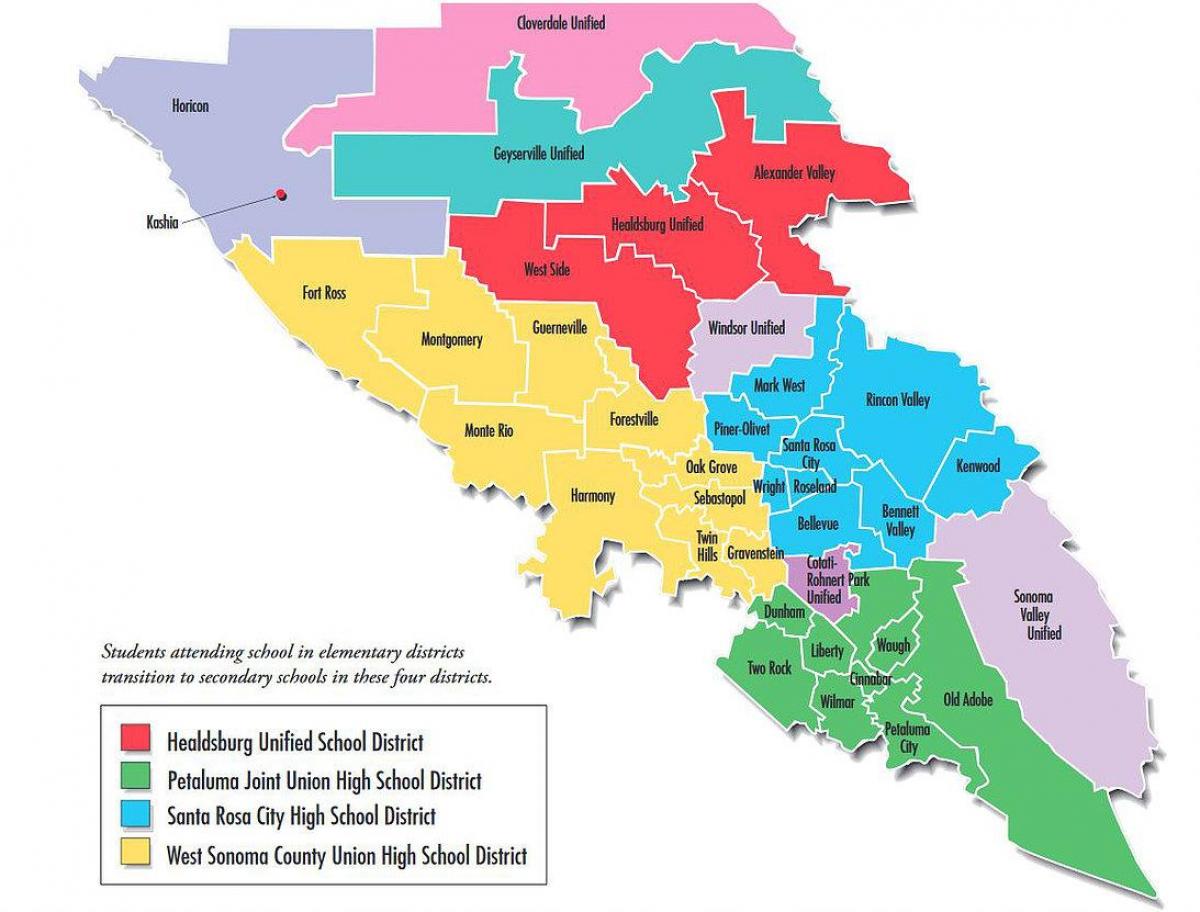 सैन फ्रांसिस्को स्कूल जिले का नक्शा