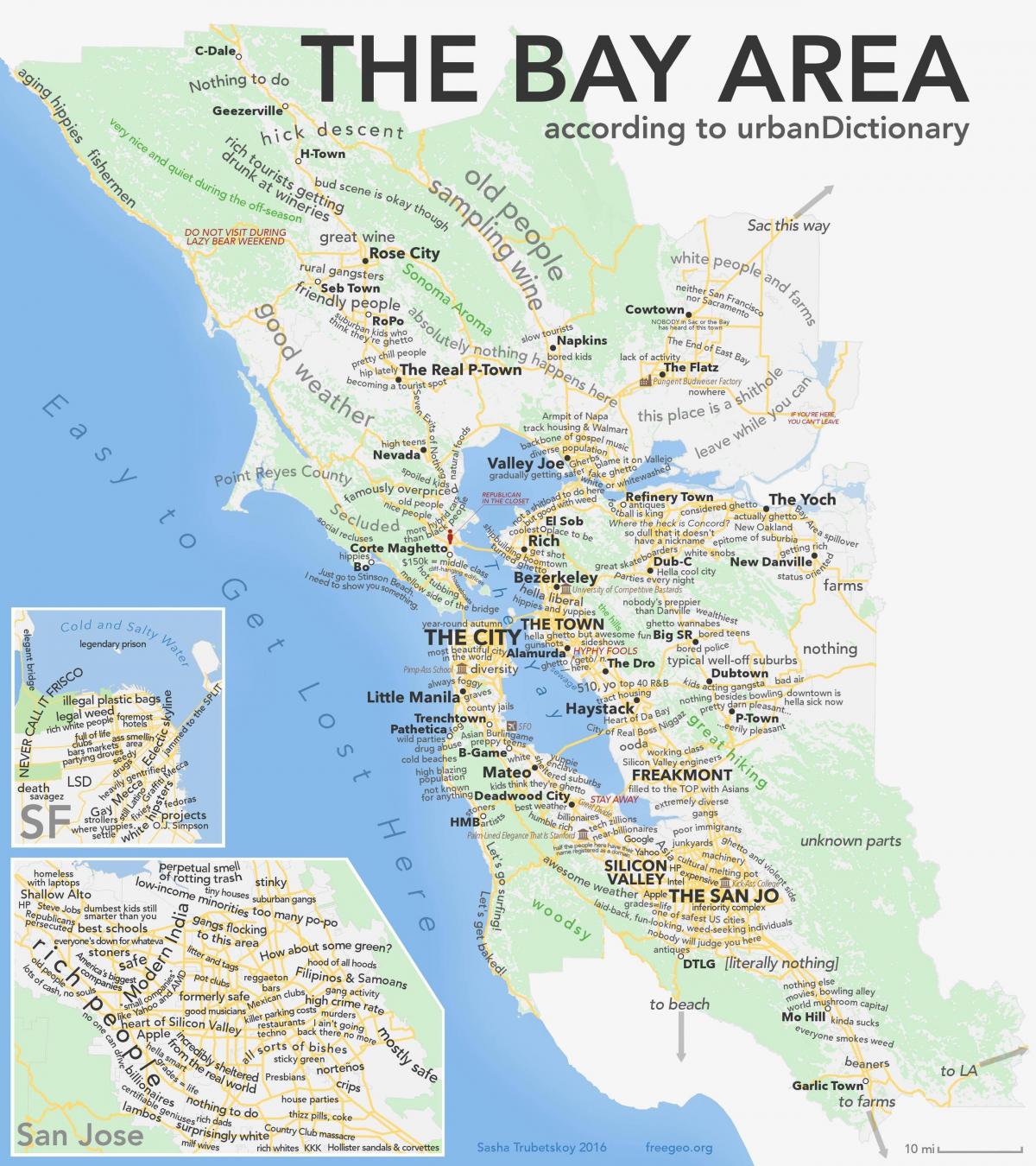 सैन फ्रांसिस्को नक्शा क्षेत्रों
