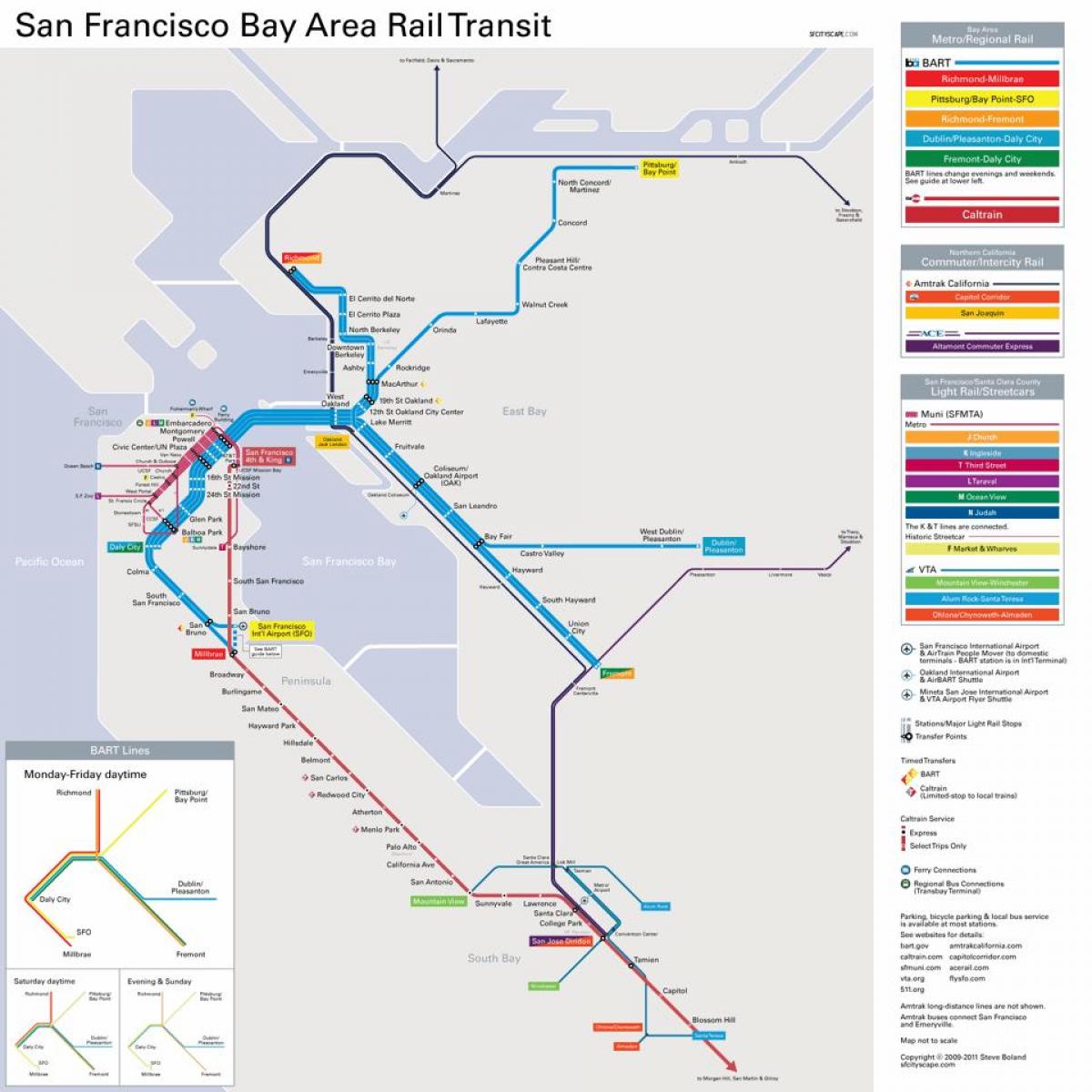 bart स्टेशनों सैन फ्रांसिस्को नक्शा