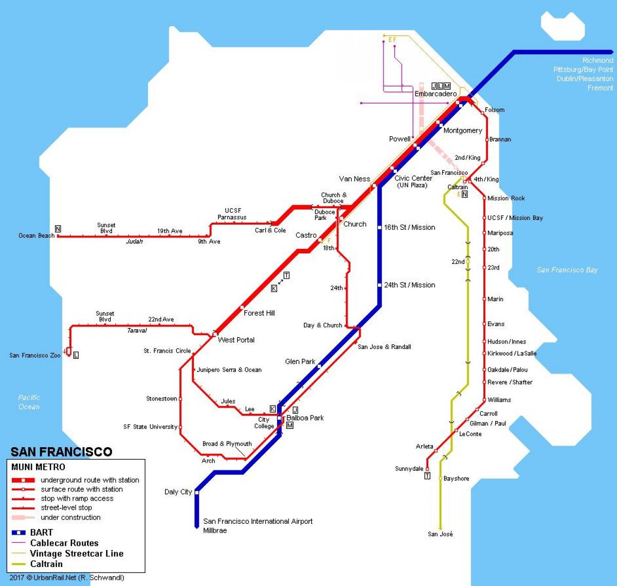 एस एफ मुनि ट्रेन का नक्शा