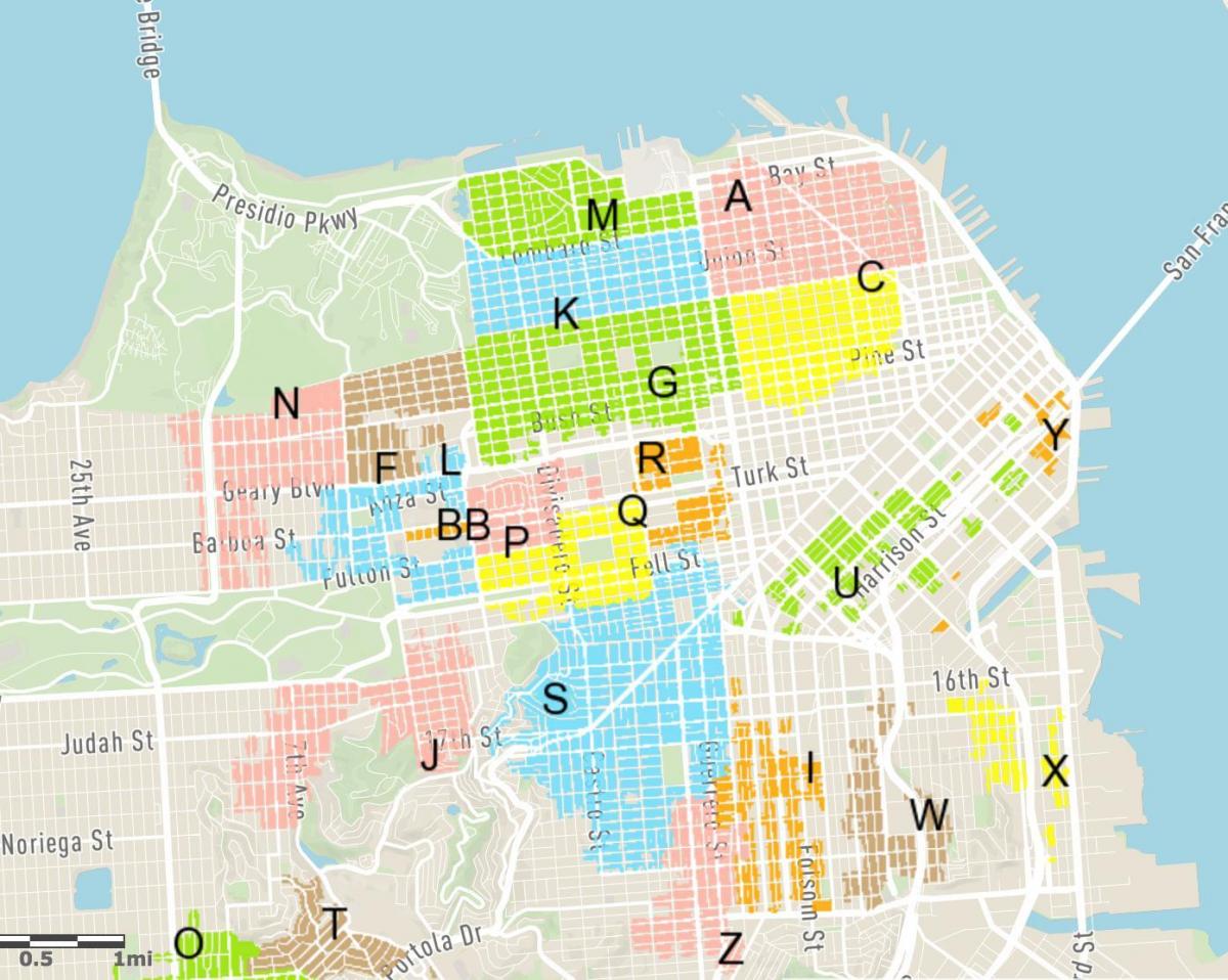 मुक्त सड़क पार्किंग सैन फ्रांसिस्को नक्शा