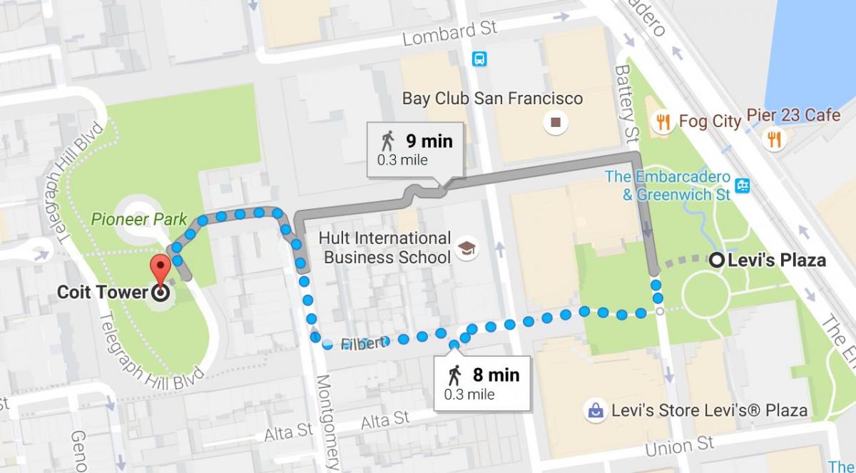नक्शे के साथ सैन फ्रांसिस्को आत्म निर्देशित पैदल यात्रा