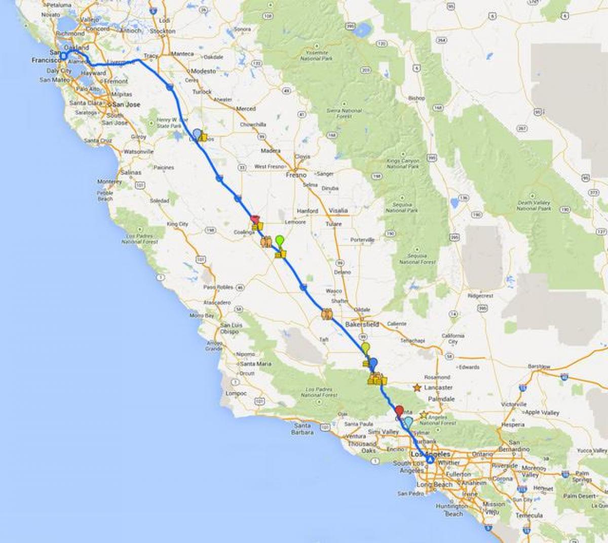 नक्शे के साथ सैन फ्रांसिस्को ड्राइविंग दौरे