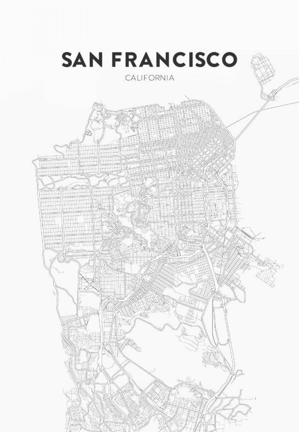 प्रिंट नक्शे के साथ सैन फ्रांसिस्को