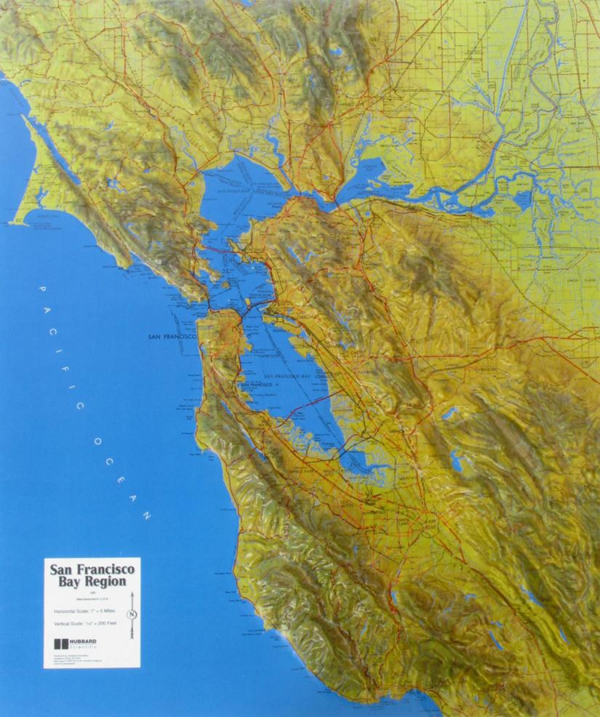 नक्शे के साथ सैन फ्रांसिस्को राहत