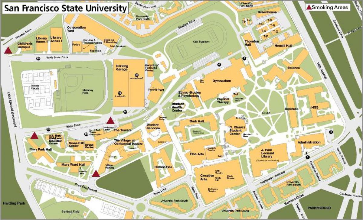 एस एफ राज्य विश्वविद्यालय का नक्शा