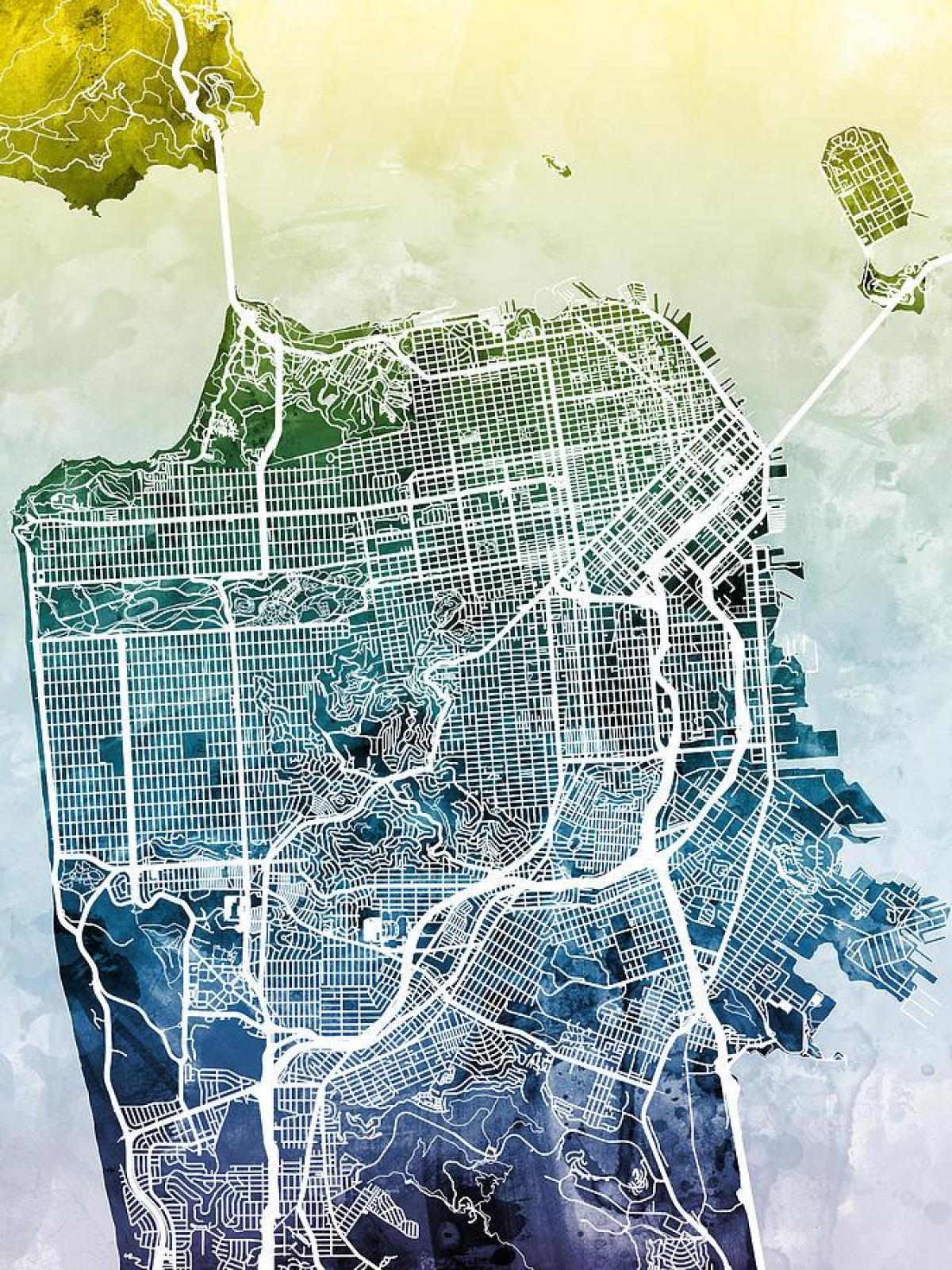 नक्शा सैन फ्रांसिस्को के शहर कला