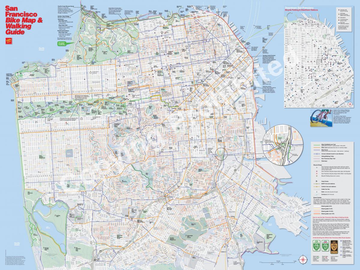 नक्शा सैन फ्रांसिस्को के किराए की साइकिल