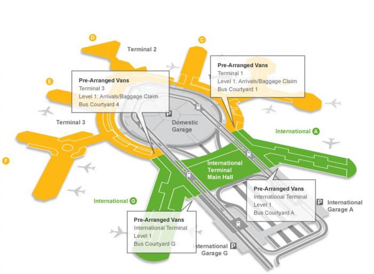नक्शे के सैन फ्रांसिस्को हवाई अड्डे, सामान का दावा