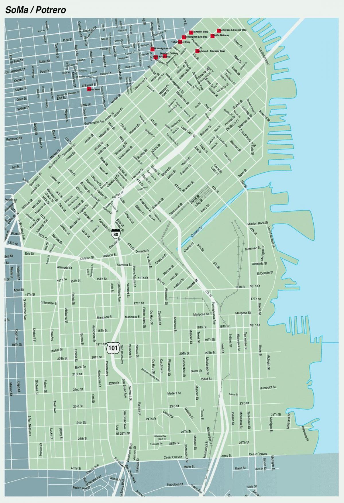 के नक्शे सोमा सैन फ्रांसिस्को