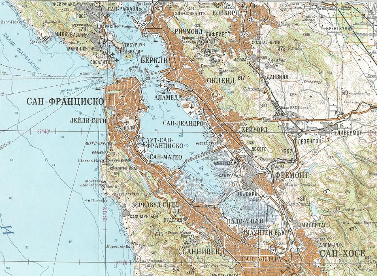 नक्शे के सोवियत सैन फ्रांसिस्को