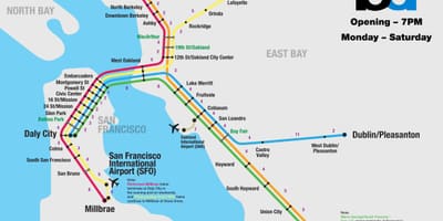Bart प्रणाली सैन फ्रांसिस्को नक्शा