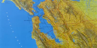 नक्शे के साथ सैन फ्रांसिस्को राहत