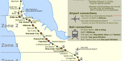 सैन फ्रांसिस्को caltrain नक्शा