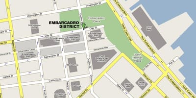 नक्शे के embarcadero सैन फ्रांसिस्को