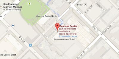 नक्शे के moscone केंद्र सैन फ्रांसिस्को