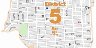 नक्शे के noe valley सैन फ्रांसिस्को