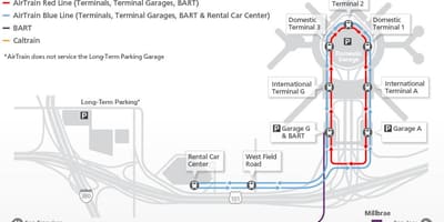 नक्शे के SFO airtrain