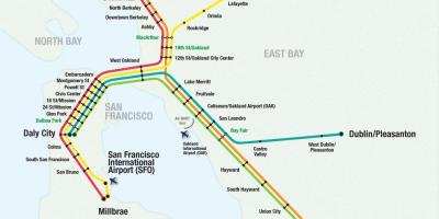 सैन फ्रांसिस्को हवाई अड्डे बार्ट नक्शा