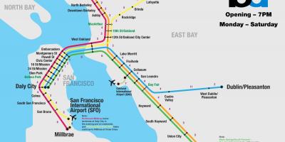Bart प्रणाली सैन फ्रांसिस्को नक्शा
