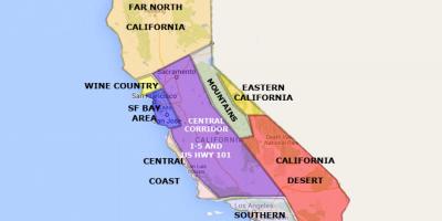 नक्शा कैलिफोर्निया के सैन फ्रांसिस्को के उत्तर,