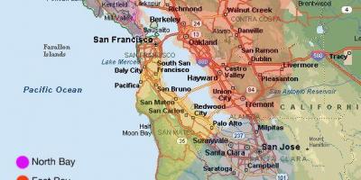 सैन फ्रांसिस्को क्षेत्र के नक्शे और आसपास के क्षेत्र