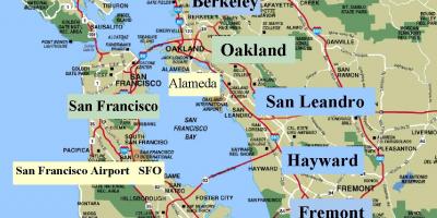 नक्शा सैन फ्रांसिस्को के कैलिफोर्निया क्षेत्र