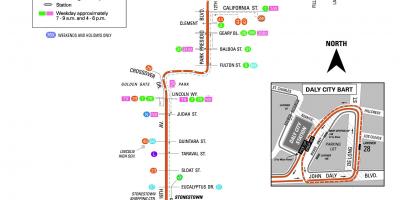 सैन फ्रांसिस्को बस 28 मार्ग नक्शा