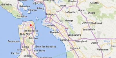 नक्शा कैलिफोर्निया के निकट शहरों सैन फ्रांसिस्को