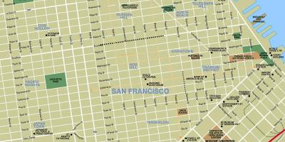 मानचित्र के शहर सैन फ्रांसिस्को सीए