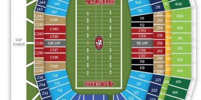 नक्शे के साथ सैन फ्रांसिस्को 49ers स्टेडियम