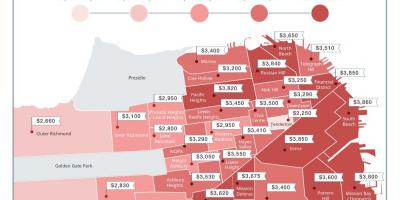 सैन फ्रांसिस्को किराया कीमतों के नक्शे