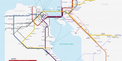 सैन फ्रांसिस्को मेट्रो सिस्टम का नक्शा