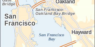 नक्शे के साथ सैन फ्रांसिस्को पुल