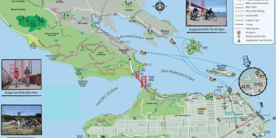 नक्शे के साथ सैन फ्रांसिस्को बाइक टूर