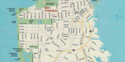 नक्शा सैन फ्रांसिस्को के मुख्य आकर्षण
