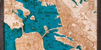 नक्शे के साथ सैन फ्रांसिस्को की लकड़ी