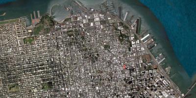 नक्शे के साथ सैन फ्रांसिस्को उपग्रह